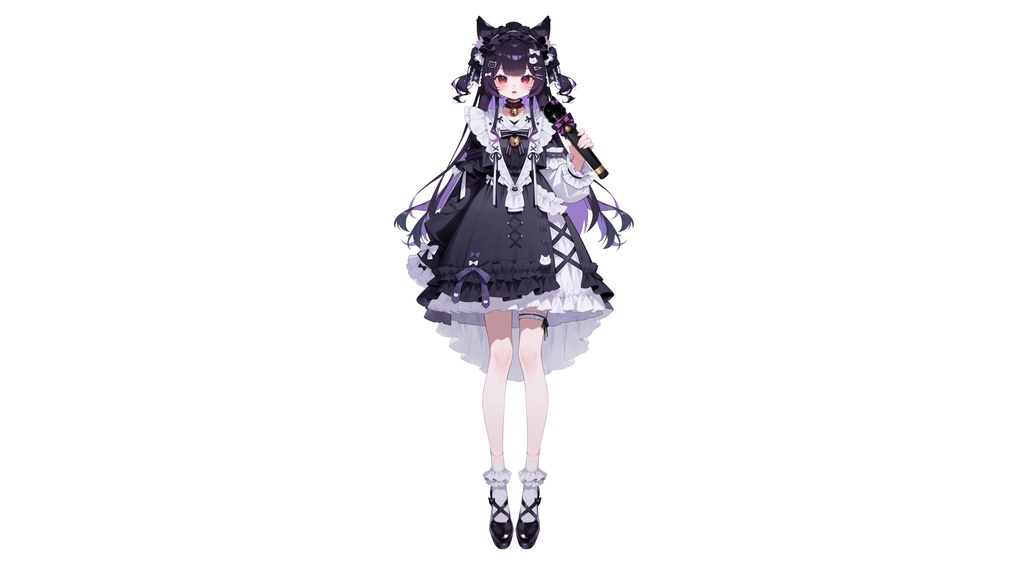 【Live2D汎用モデル】黒糖ミルクキャット・ゴシックメイド猫娘・多表情対応・VTube Studio対応 | Brown Sugar Milk Cat Gothic Maid Live2D Model