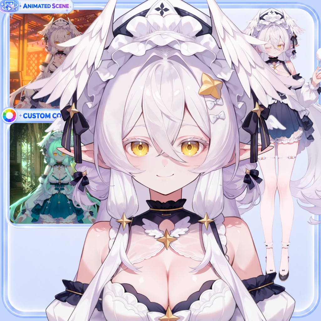 【Live2D汎用モデル】白髪の鳥・多表情対応・VTube Studio対応 | White-Haired Bird Spirit Live2D Model