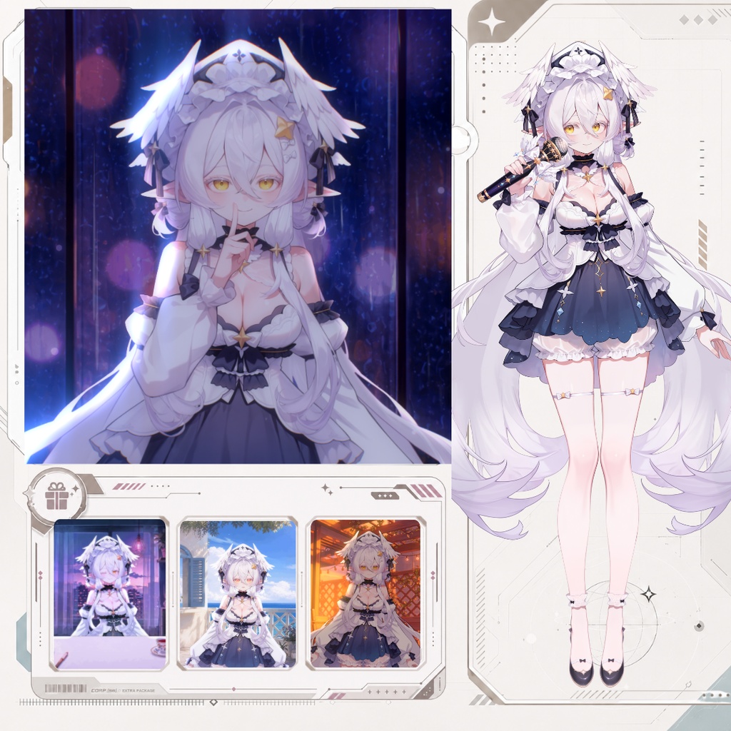 【Live2D汎用モデル】白髪の鳥・多表情対応・VTube Studio対応 | White-Haired Bird Spirit Live2D Model