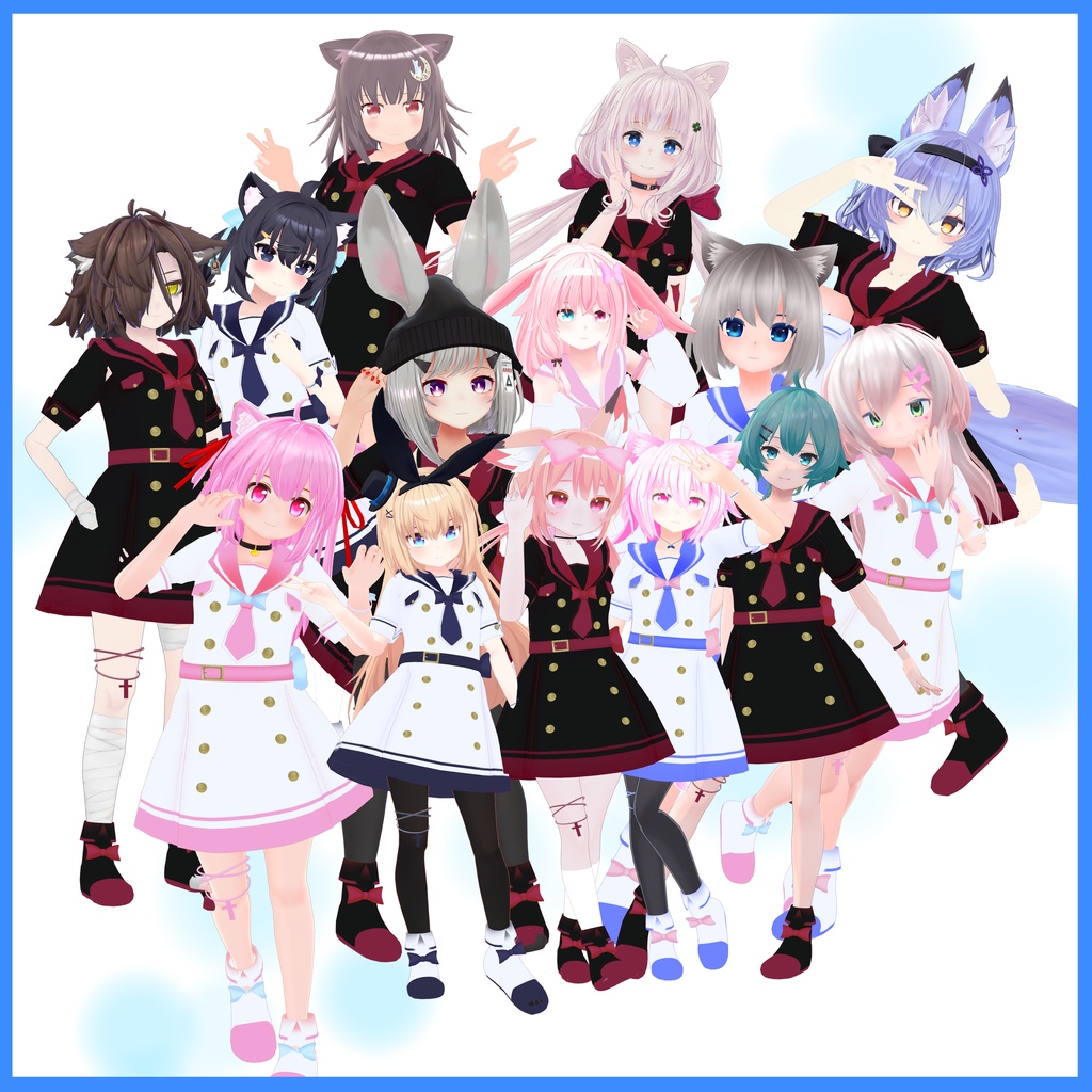 《15アバター対応衣装》アクアマリンワンピース