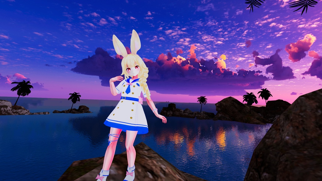 《15アバター対応衣装》アクアマリンワンピース