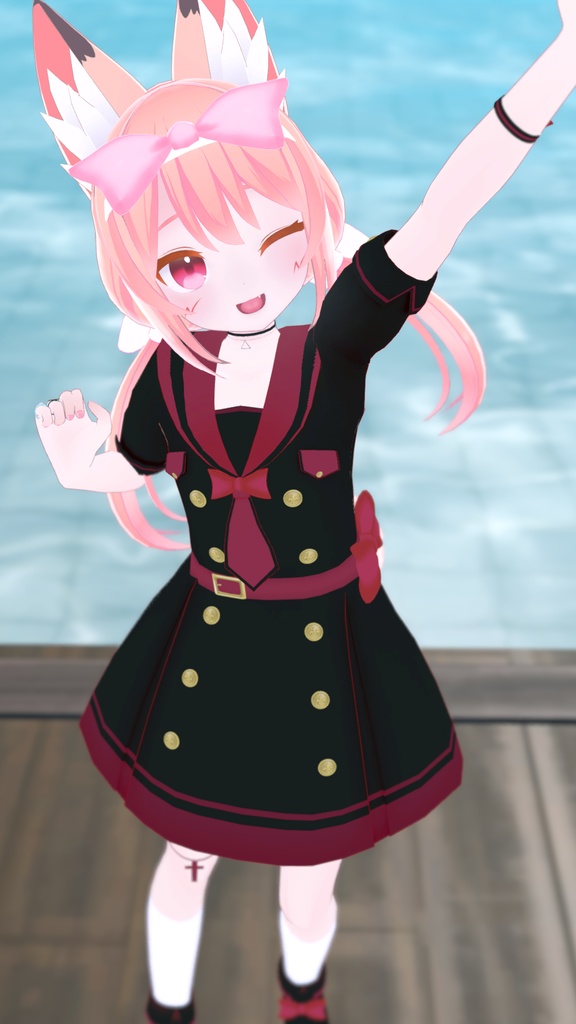 《15アバター対応衣装》アクアマリンワンピース