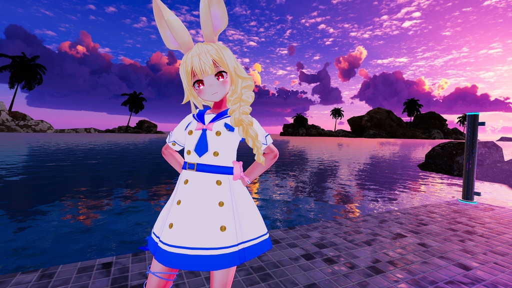 《15アバター対応衣装》アクアマリンワンピース