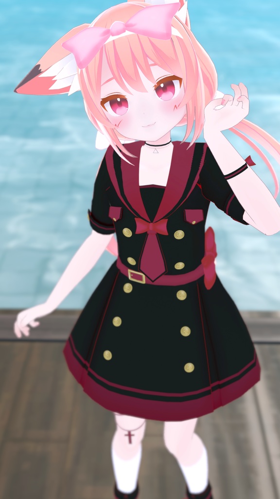 《15アバター対応衣装》アクアマリンワンピース