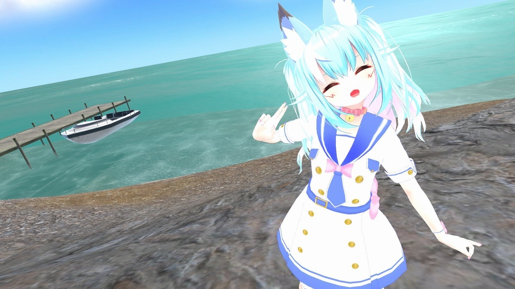 《15アバター対応衣装》アクアマリンワンピース