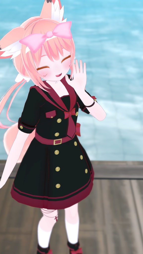 《15アバター対応衣装》アクアマリンワンピース