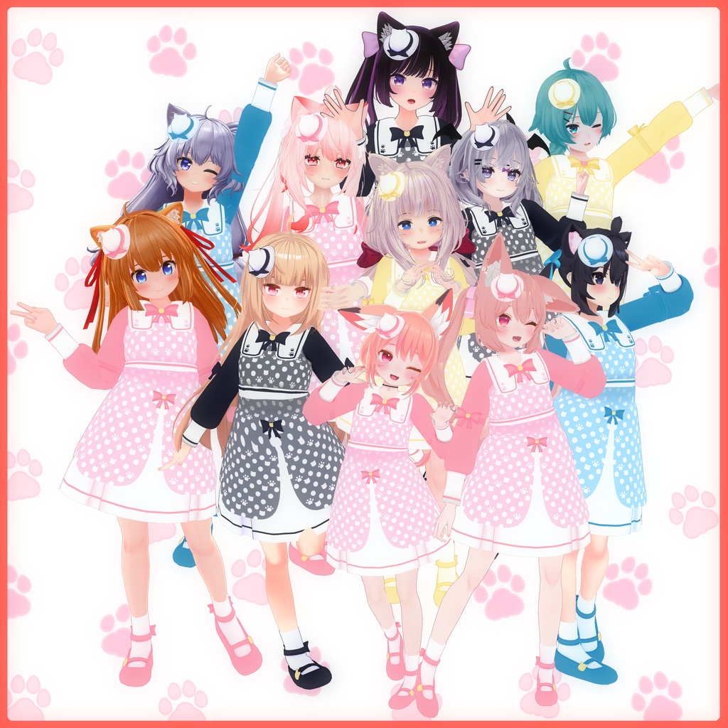 《10アバター対応衣装》ねこねこワンピース