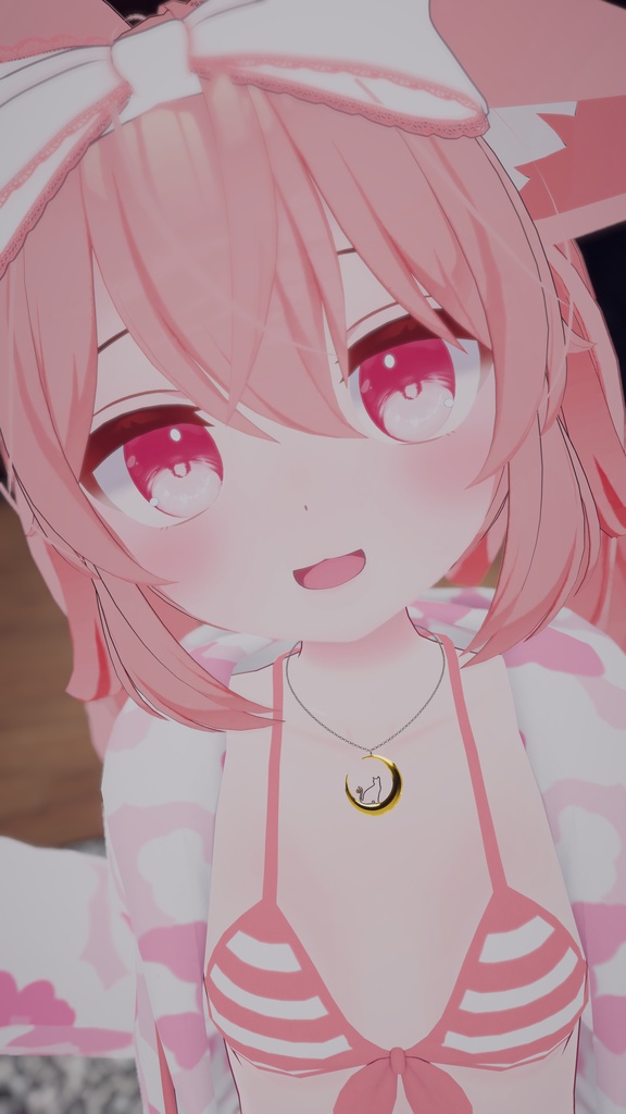 3Dアクセサリー『ムーンキャットネックレス』