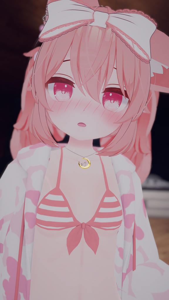 3Dアクセサリー『ムーンキャットネックレス』