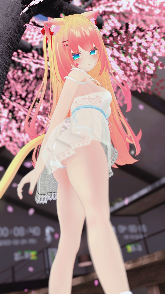 《22アバター対応衣装》ねこパーカー&透けランジェリーせいそせっと♡