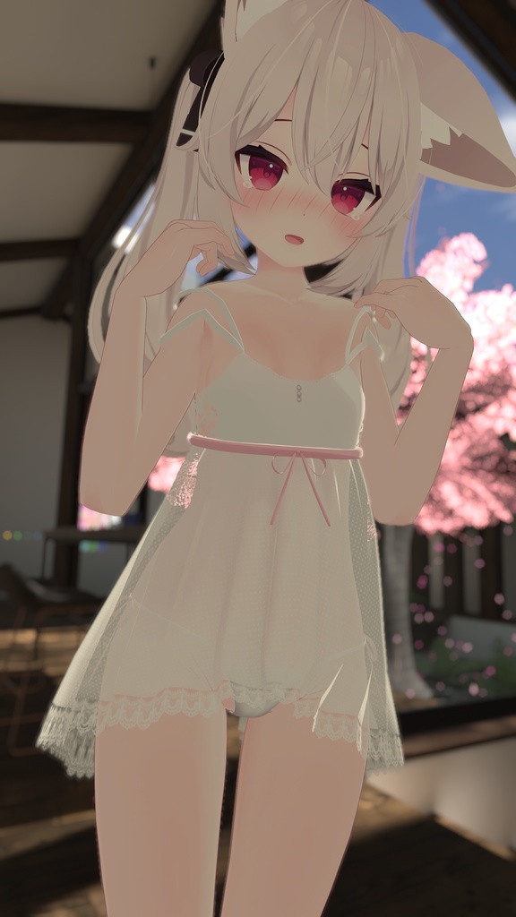 《22アバター対応衣装》ねこパーカー&透けランジェリーせいそせっと♡