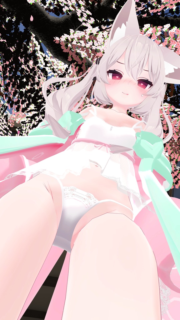 《22アバター対応衣装》ねこパーカー&透けランジェリーせいそせっと♡