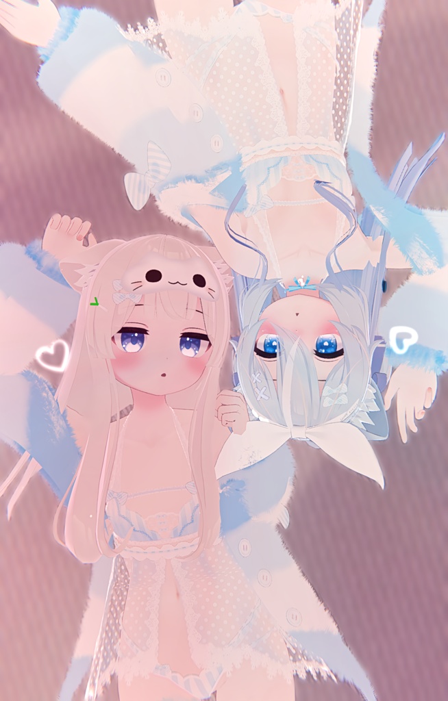 《25アバター対応衣装》ふわもこカーディガン&透けリボンランジェリーせいそせっと2