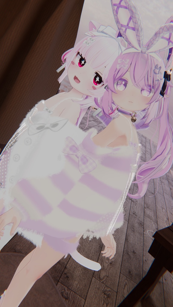 《25アバター対応衣装》ふわもこカーディガン&透けリボンランジェリーせいそせっと2