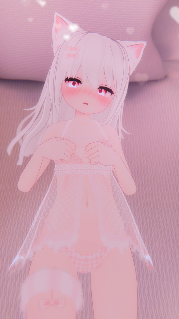 《25アバター対応衣装》ふわもこカーディガン&透けリボンランジェリーせいそせっと2