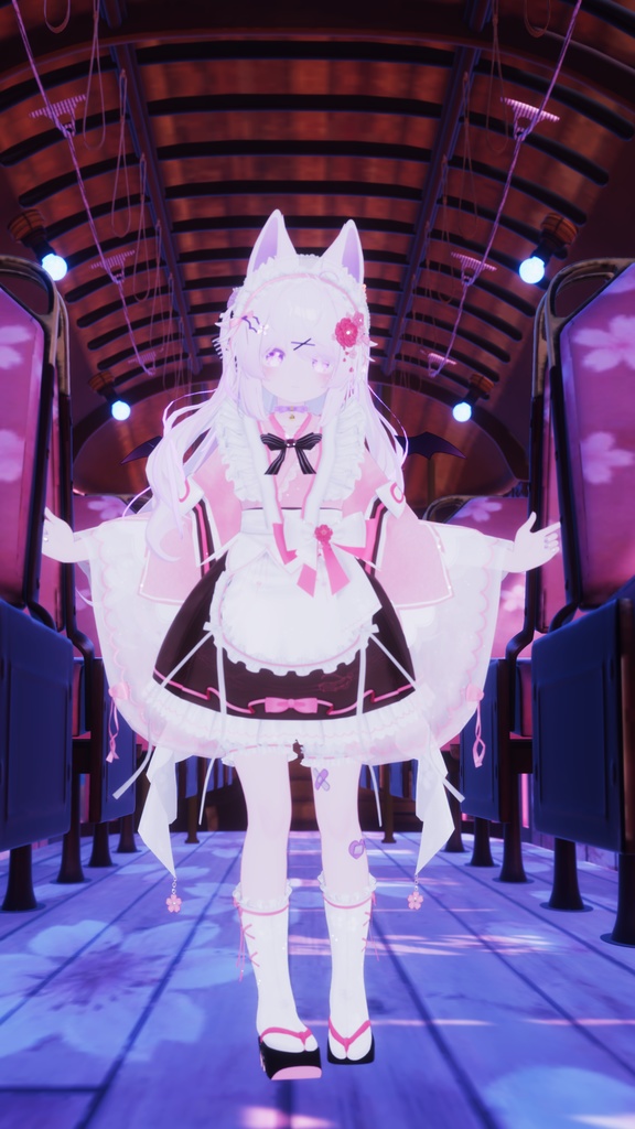 《44アバター対応衣装》咲楽クラリアー和メイドドレスー 《~5/7 SALE中!》