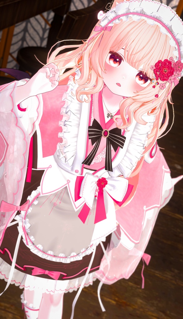 《44アバター対応衣装》咲楽クラリアー和メイドドレスー 《~5/7 SALE中!》