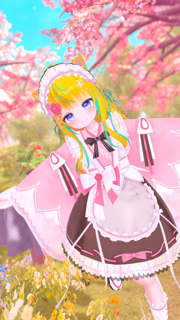 《44アバター対応衣装》咲楽クラリアー和メイドドレスー 《~5/7 SALE中!》
