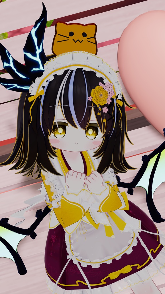 《44アバター対応衣装》咲楽クラリアー和メイドドレスー 《~5/7 SALE中!》