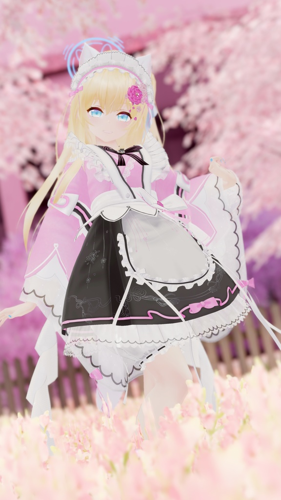 《44アバター対応衣装》咲楽クラリアー和メイドドレスー 《~5/7 SALE中!》