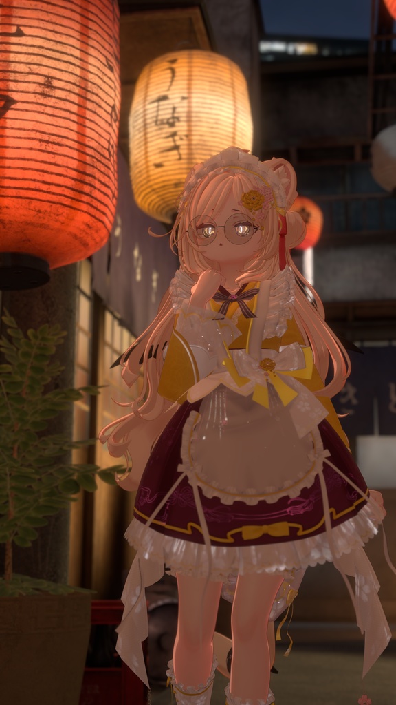 《44アバター対応衣装》咲楽クラリアー和メイドドレスー 《~5/7 SALE中!》