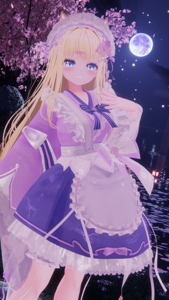 《44アバター対応衣装》咲楽クラリアー和メイドドレスー 《~5/7 SALE中!》