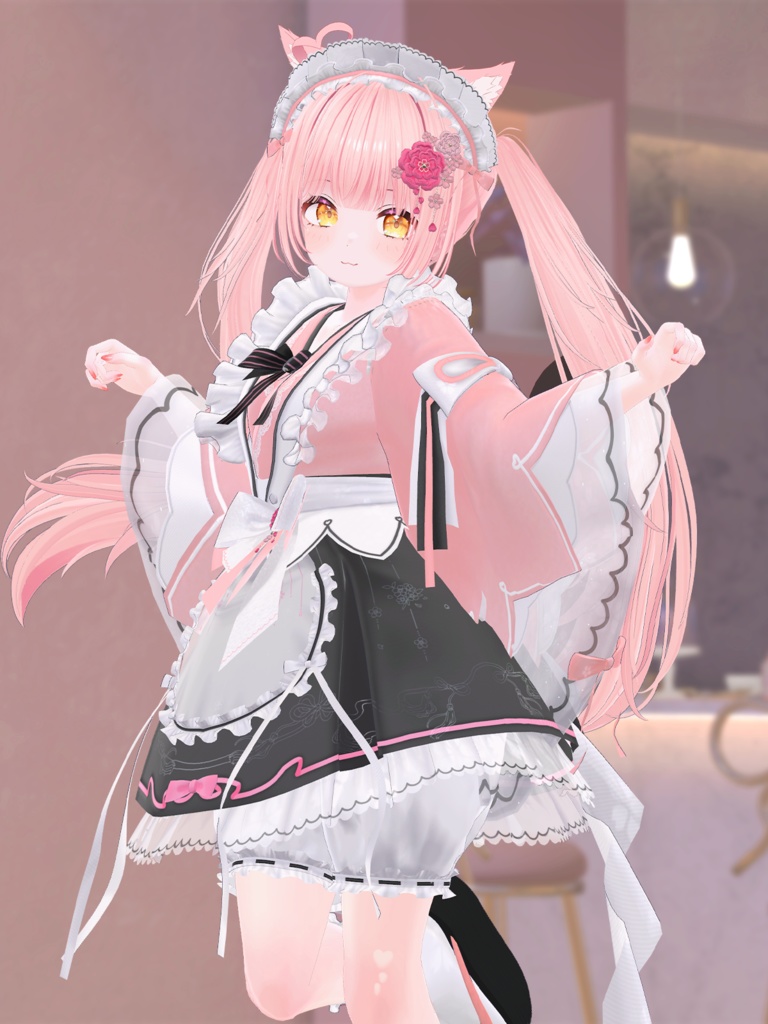 《44アバター対応衣装》咲楽クラリアー和メイドドレスー 《~5/7 SALE中!》