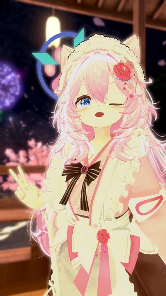 《44アバター対応衣装》咲楽クラリアー和メイドドレスー 《~5/7 SALE中!》