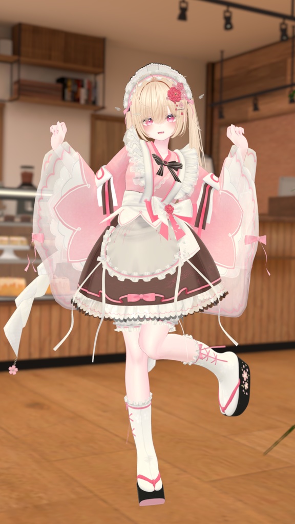 《44アバター対応衣装》咲楽クラリアー和メイドドレスー 《~5/7 SALE中!》
