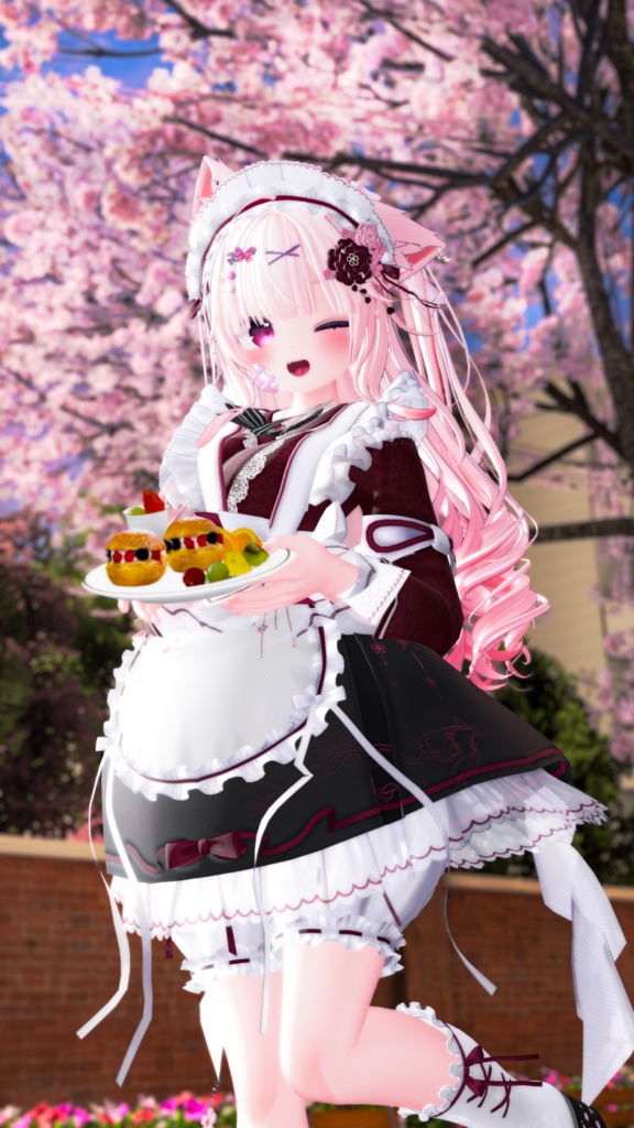 《44アバター対応衣装》咲楽クラリアー和メイドドレスー 《~5/7 SALE中!》