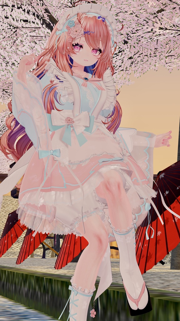 《44アバター対応衣装》咲楽クラリアー和メイドドレスー 《~5/7 SALE中!》