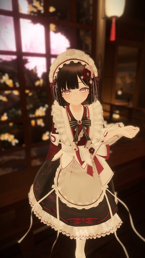 《44アバター対応衣装》咲楽クラリアー和メイドドレスー 《~5/7 SALE中!》