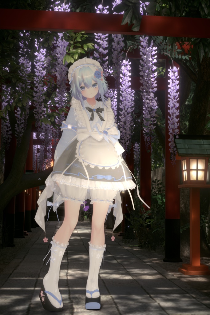 《44アバター対応衣装》咲楽クラリアー和メイドドレスー 《~5/7 SALE中!》