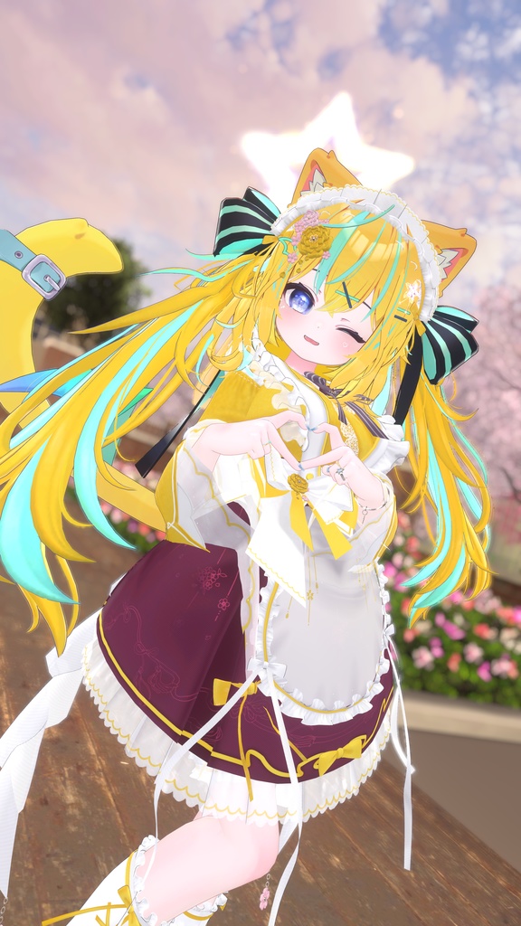 《44アバター対応衣装》咲楽クラリアー和メイドドレスー 《~5/7 SALE中!》