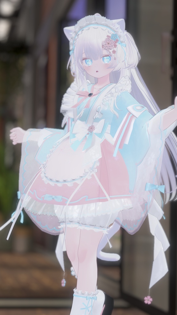 《44アバター対応衣装》咲楽クラリアー和メイドドレスー 《~5/7 SALE中!》