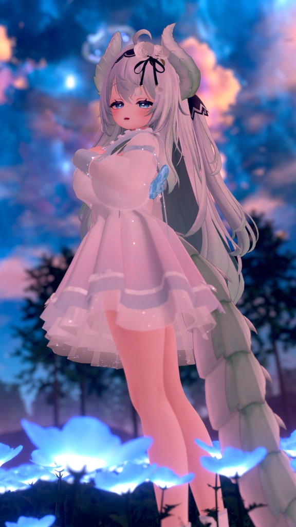 《44アバター対応衣装》ピュアリリィワンピース -PureLilyDress- 《~6/7 Sale中!》