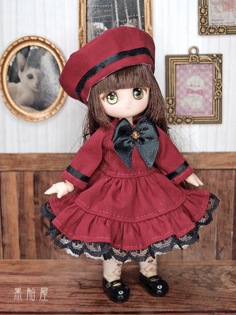 オビツ11　リボンワンピースドレス（4インチヘッド）