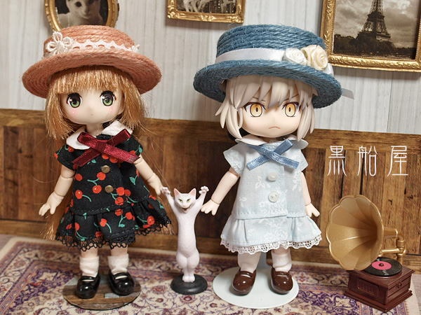 オビツ11＆ねんどろいどどーる　ワンピーススカート＋麦わら帽子セット