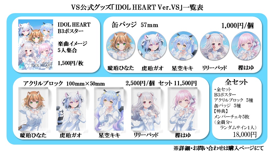 VS公式「IDOL HEART Ver.VS」グッズ フルセット＆ポスター