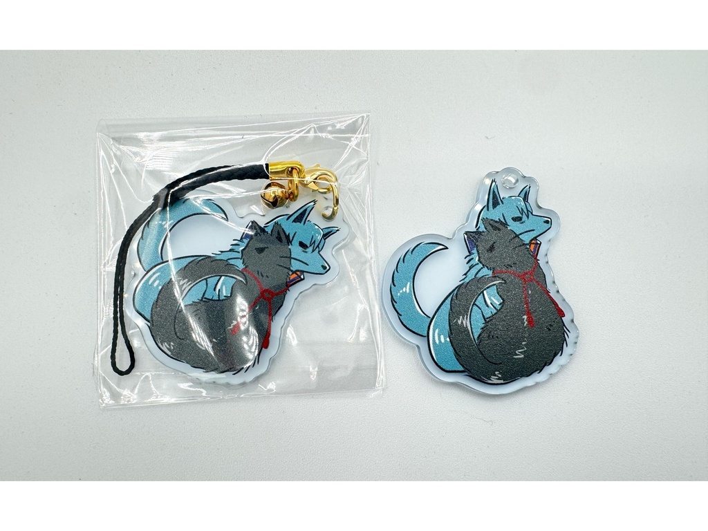 わんにゃん斎土　アクリルキーホルダー