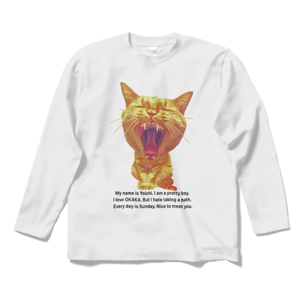 おもしろ猫の陽一　ロングスリーブTシャツ　オリジナルよういち