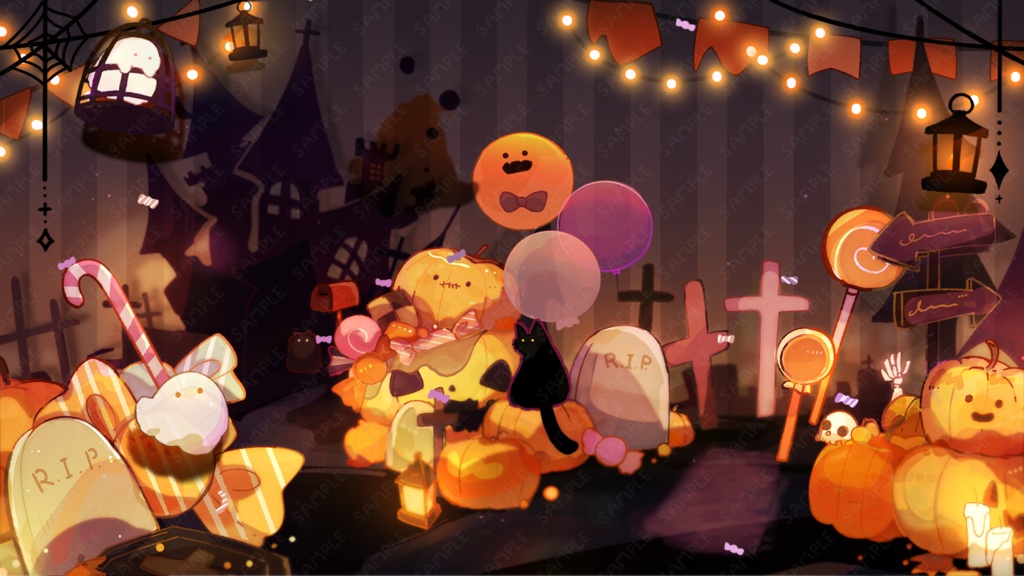 【動く配信画面】🎃あめふるハロウィンパーティ🎃