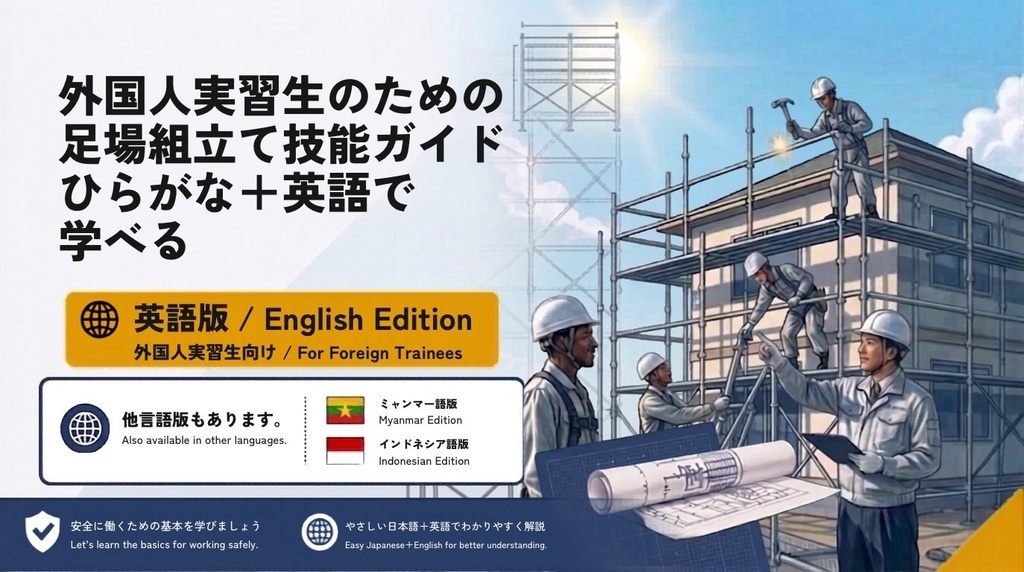 【外国人作業員向け】足場教育資料 全5点セット 日本語+英語版|足場図鑑・組立・解体・安全ガイド