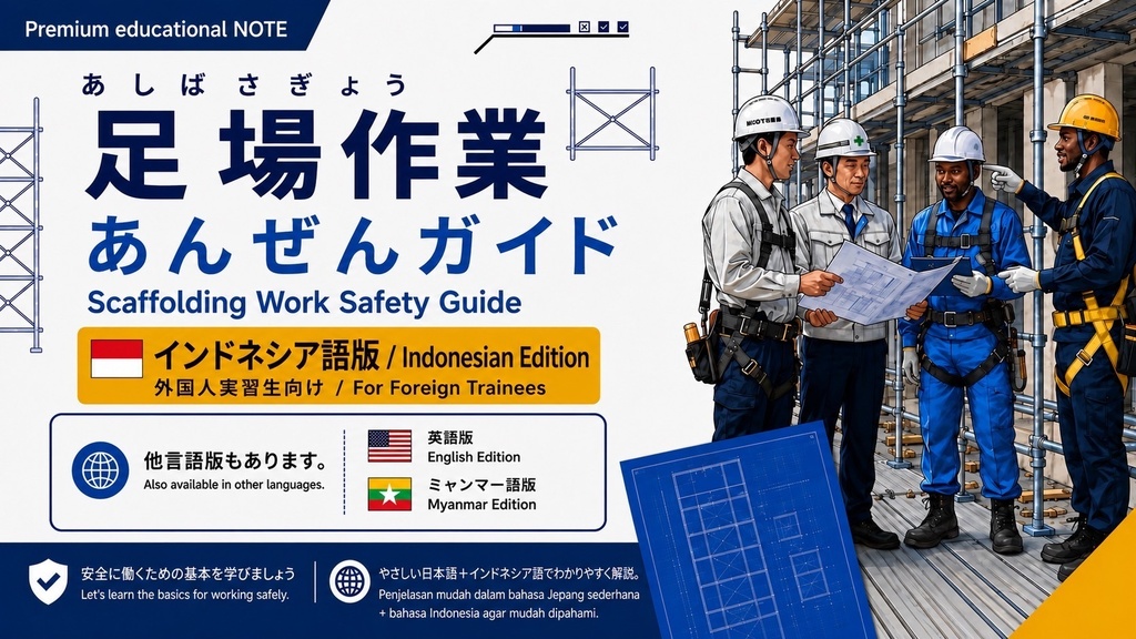 【外国人作業員向け】足場教育資料 全5点セット 日本語+インドネシア語版|足場図鑑・組立・解体・安全ガイド