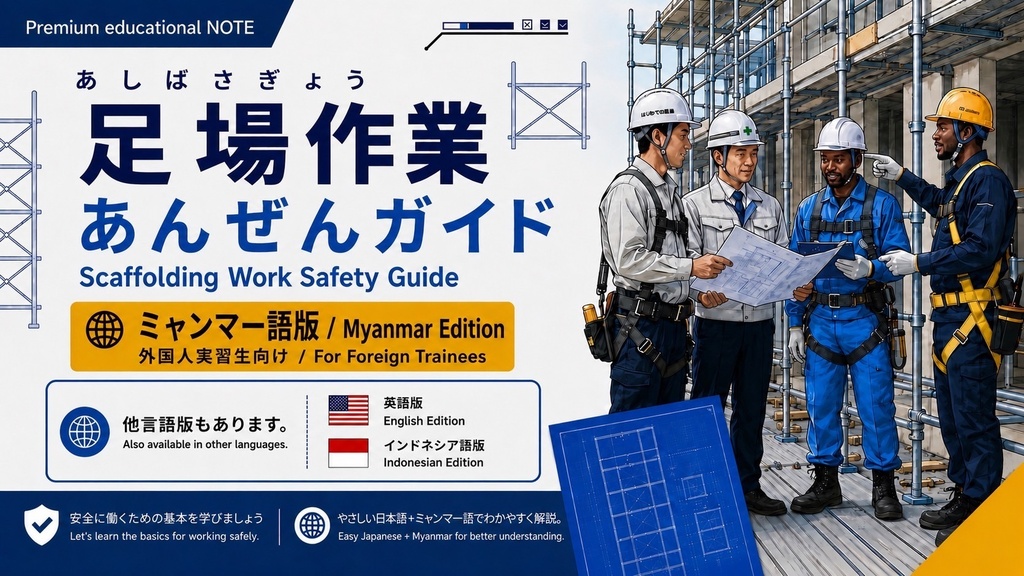 【外国人作業員向け】足場教育資料 全5点セット 日本語+ミャンマー語版|足場図鑑・組立・解体・安全ガイド