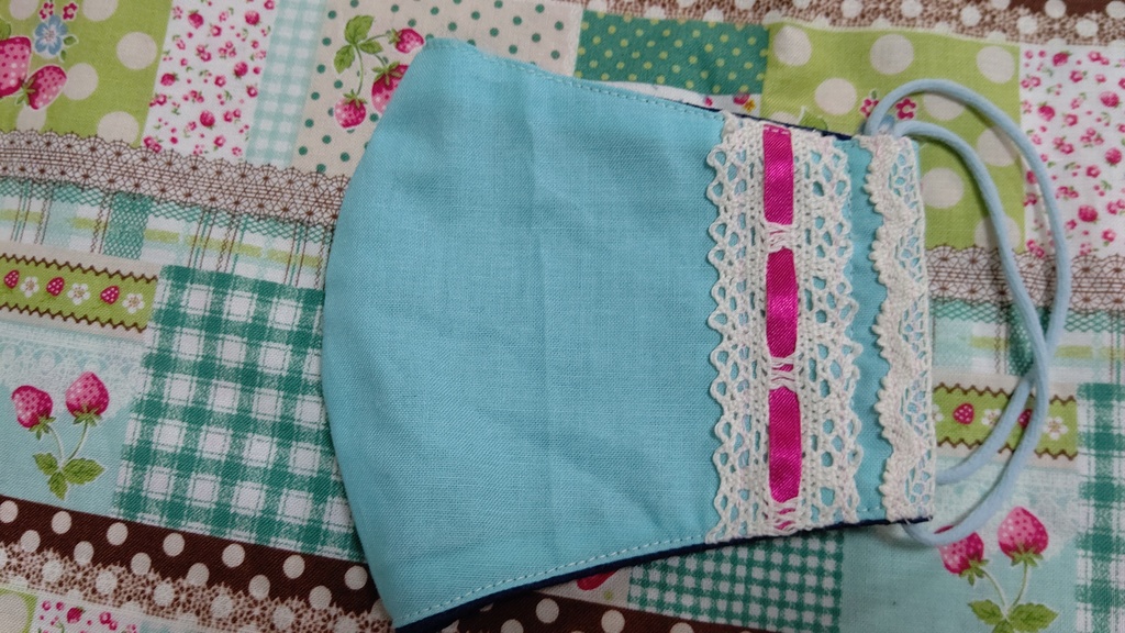 初音ミク風　大人用　マスクカバー