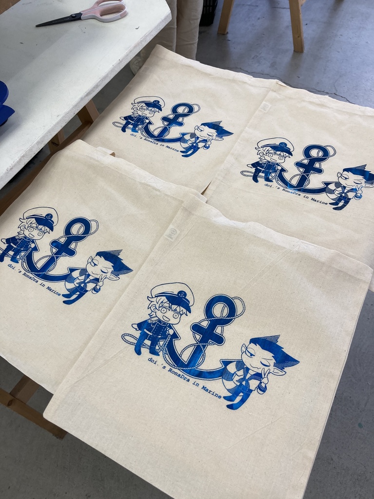 【展示】マリン柄ぺらトート