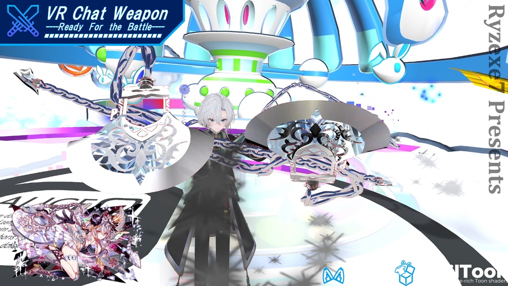 【3Dモデル】 銀鎖斧 "シルバーオール" 【 Chain Axe "Silver Ore" 】【クラッシュフィーバー】