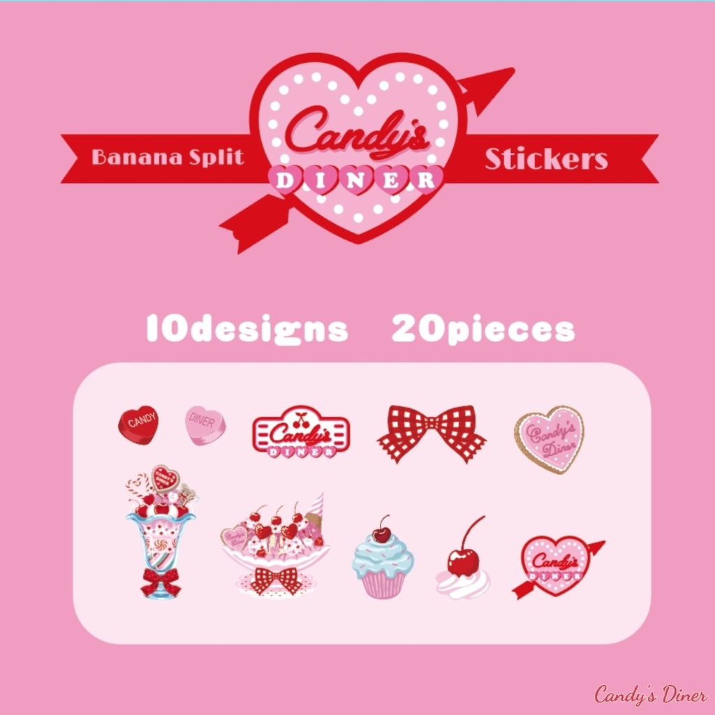 Candy Pink Banana Split フレークシール