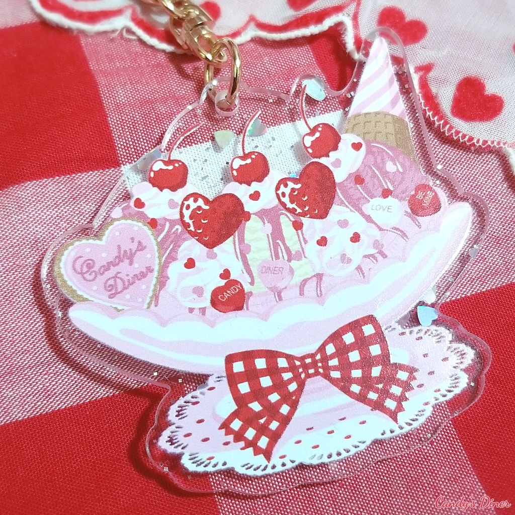 Candy Pink Banana Split アクリルキーホルダー